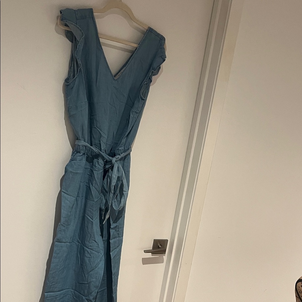 LOFT Blue V-Neck Jumpsuit
